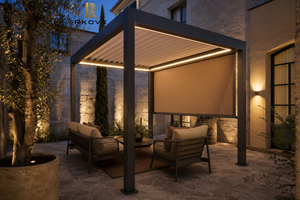 Pérgola Bioclimática Inteligente RKove de Aluminio de 4x5m, Independiente, con 1 Pantalla ZIP y LED para Patio de Villa o Lounge - Product Image 4