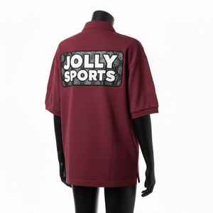 Polo respirant pour femme en piqué épais GSM, toucher coton mélangé, bordeaux, avec logo personnalisé thermocollé, hauts polos pour femme - Product Image 5