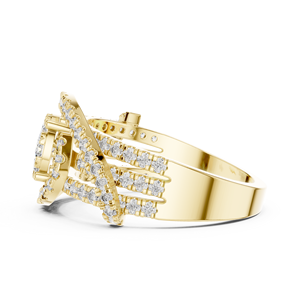 Anillo de Compromiso de Lujo Personalizado para Mujer, Oro de 18k, Diamante Cultivado en Laboratorio, Corte Brillante, Diseño Halo, Bañado en Rodio, para Uso Diario y Bodas - Product Image 4