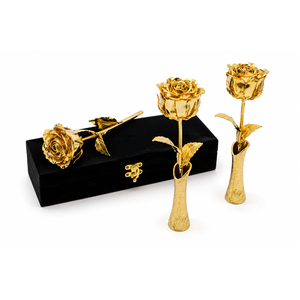 Rose véritable plaquée or 24 carats au design attrayant, rose dorée pour la Saint-Valentin, la fête des mères, un anniversaire, un cadeau à prix abordable - Product Image 2