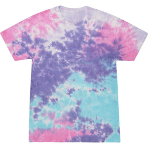 Camiseta Tie Dye de manga corta con cuello redondo y estampado rosa y amarillo - Product Image 3
