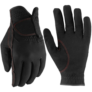 Guante de golf blanco y negro de cuero genuino para mano derecha, antideslizante, con cierre de tirar, unisex, deportivo - Product Image 1