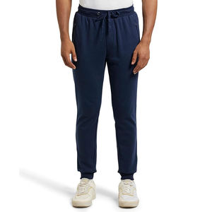 Pantalon de jogging épais pour homme, coupe ajustée, avec revers élastiques, tissu lourd, style streetwear - Product Image 1