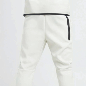 Men's White Hooded Tracksuit <b>Full</b> <b>Zip</b> Sporty Style Quick Dry Polyester <b>Sweatshirt</b> And Pants Set Autumn Wear - Product Image 3