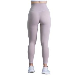 High Waist Full Length Pink Leggings Stretch Knitted Sporty Women's Pants All Seasons Push Up <b>Tummy</b> <b>Control</b> - Product Image 6