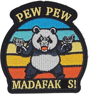 Pew Pew Madafak S! Embroidered Tactical <b>Patch</b> Irregular Shape Woven Fabric <b>Sew</b>-<b>On</b> <b>Patch</b> For Bags And Clothing - Product Image 3