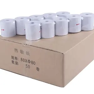 Rouleaux de papier thermique personnalisés sans BPA 57mm x 40mm 80mm x 80mm Fabricant pour liste de courses