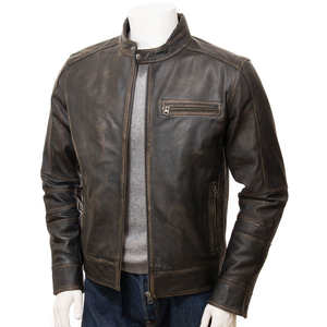 Chaqueta de Motero Personalizable para Hombre, de Cuero Vacuno Vintage, Transpirable, Impermeable, Resistente al Viento, Estilo Urbano, Hecha en Sialkot, Pakistán - Product Image 1