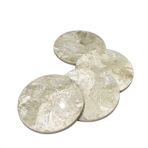 Wholesale Deluxe Round Mother of Pearl Coasters for Drinks Home Restaurant Wedding Gift Table Decoration from Vietnam - Product Image 1