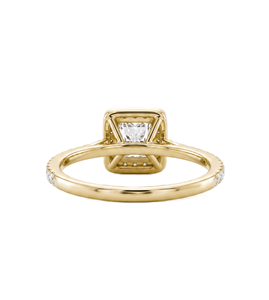 แหวนเพชรทรงกลมแบบเฮโล 14K ทองคำแท้ ขายส่ง แหวนหมั้นเฮโล แหวนแต่งงานแบบฝังเพชร แหวนแต่งงาน แหวนสวยงาม - Product Image 4