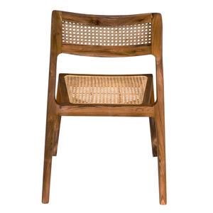 High quality teak wood dining <b>chair</b> with natural color finishing with rattan seat and backrest for indoor and <b>outdoor</b> use. - Product Image 5