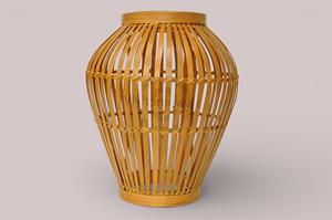 Handmade Dark Brown Bamboo Lampshade Round Smoked Bamboo Pendant <b>Ceiling</b> Light Natural Woven Shade Eco Friendly Boho Lighting OE - Product Image 6