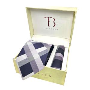 Elegant Lavender Plaid <b>Polyester</b> <b>Tie</b> | Pocket Square Set Mens Necktie Combo | Formal Business | Wedding Party Wear | Accessory - Product Image 2