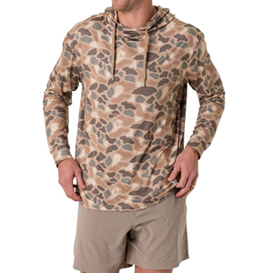 Camisa de Manga Larga con Capucha de Camuflaje para Hombre, Corte Regular, Secado Rápido, Tejido de Poliéster, Ropa Casual de Verano - Product Image 1
