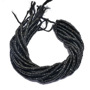 Cuentas facetadas de espinela de 6mm-7mm, espinela negra natural, piedra semipreciosa, cuentas sueltas en forma de disco para la fabricación de joyas. - Product Image 1