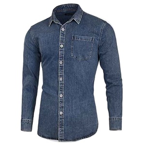 Nouveautés Tendance : Chemise en jean pour homme, à carreaux internationaux, décontractée et habillée, avec poche courte, vente en gros - Product Image 2