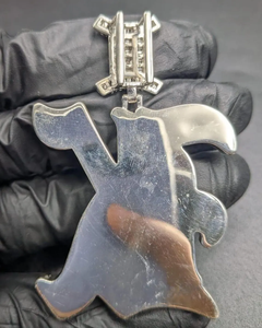 Moissanite Iced Out Gothic Winged <b>Initial</b> Pendant Hip Hop Luxury Statement <b>Necklace</b> Custom Streetwear Jewelry - Product Image 5