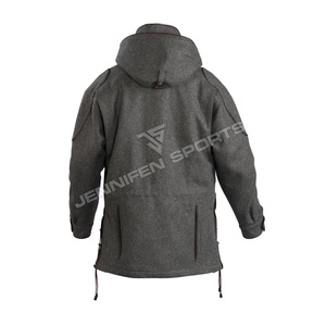 Ropa de Hombre 100% Lana, Nuevo Estilo, Abrigo Largo para Exteriores, Chaqueta de Caza con Capucha Desmontable, Chaquetas de Caza Transpirables - Product Image 4