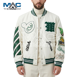 Veste de sport personnalisée à coupe courte - Veste Letterman - Patchs en chenille - Product Image 3