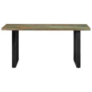 Tavolo da Pranzo Multicolore in Legno Recuperato con Struttura in Acciaio Verniciato a Polvere, Design Unico in Legno Recuperato e Acciaio Multicolore - Product Image 2