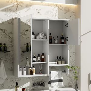 Armadietto da Bagno Moderno a Parete 29 X 28 con Specchio, Salvaspazio, per Stoccaggio in Bagno - Product Image 3