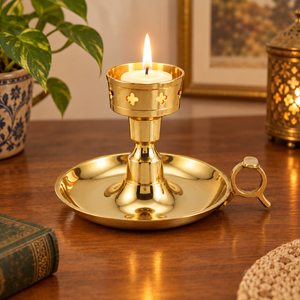 Candelabro de Latón Hecho a Mano con Diseño de Estrella, Portavelas Decorativo para Centro de Mesa, Decoración del Hogar - Product Image 2