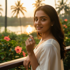 Anillo de Diamantes Geométrico Brillante y Elegante - Anillo Ajustable de Plata de Ley 925 para Mujeres y Niñas, Ideal para Fiestas - Product Image 5