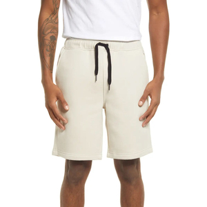 Latest Design Men's Plain Dyed Fleece Shorts High Drawstring Waist Fitness Gym Training Wear Male Fitness Sweat Short Pants - Product Image 1