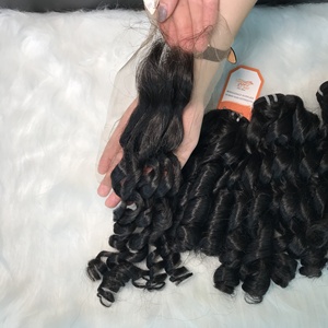 Finger Curly Weft <b>Hair</b> Extensions Remy Vietnamese 100% Human <b>Hair</b> Double Drawn Pure Raw Unprocessed Virgin Raw <b>Hair</b> - Product Image 2