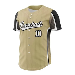 Unique Design Men's Baseball\Softball Uniform Shirt Sublimated Printed Pattern 100%Polyester Breathable Button <b>Down</b> Teams Jersey - Product Image 3