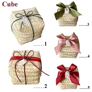 Hộp Quà Hình Khối Hộp Đan Bằng Tre Thủ Công Hộp Giỏ Quà Hình Vuông Nhỏ Xinh Xinh Cho Đám Cưới Giáng Sinh Sự Kiện Tiệc Sinh Nhật - Product Image 4
