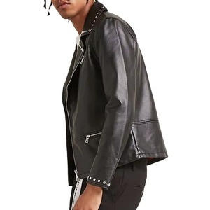 Créez votre propre logo, veste en toile et cuir streetwear d'hiver, fermeture éclair tendance, veste de haute qualité pour hommes, vêtements d'extérieur - Product Image 2