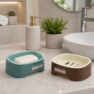 Jabonera de Plástico Reliance, Diseño Minimalista, Fácil de Limpiar, Colores Morado y Beige para Baño - Product Image 2