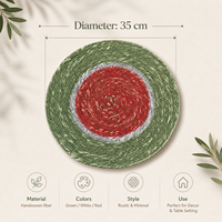 Set de table rond en jonc de mer 100% naturel, écologique, fait main, tressé, article de décoration pour la salle à manger, qualité export en gros, fournisseur indien