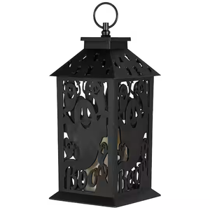 Lanterne décorative en métal pour Halloween, couleur noire, pour décoration intérieure, lanternes suspendues et au sol, en solde - Product Image 4