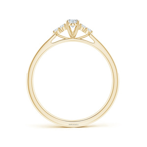 Bague de fiançailles et de mariage solitaire en diamant de laboratoire taille ovale certifié IGI, avec bande pavée torsadée en or 10K 14K 18K et argent 925 935 - Product Image 4