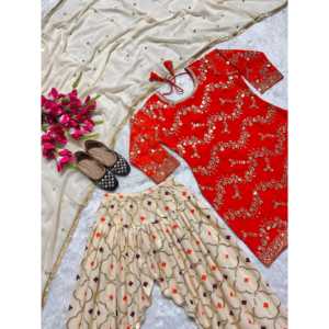 Ensemble de vêtements de fête pour femmes, haut, salwar patiala, dupatta - Product Image 2