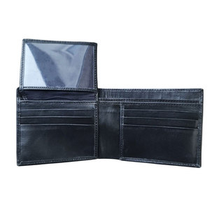 กระเป๋าสตางค์หนังวัวคุณภาพสูงสำหรับผู้ชาย กระเป๋าหนังลายขน ดีไซน์บางเฉียบ ทำมือ กระเป๋าสตางค์แบบพับสองตอน หนังแท้ - Product Image 1