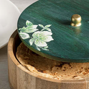 Luxury Wooden Roti <b>Box</b> Chapati Hotpot Insulated Food <b>Storage</b> Container Handmade Wooden Kitchenware Serving Dish Organizer - Product Image 2