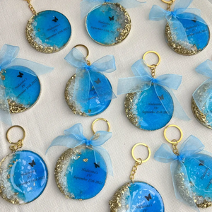 Custom Resin Blue Keychain Personalized <b>Name</b> Bow Handmade Keychain Fashion Bag Accessories Gift for Her - Product Image 4
