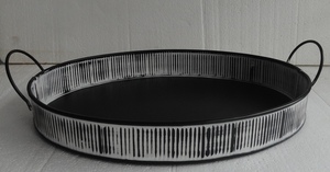Meilleur design de plateau de service rond en métal Vaisselle en fer de taille personnalisée de l'Inde pour plateau de décoration alimentaire - Product Image 3