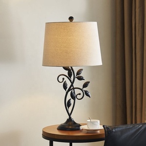 Botanical Vine Scroll Metal Table Lamp Nature Inspired <b>Leaf</b> Design Elegant Decorative Bedside Living Room Accent <b>Lighting</b> - Product Image 2