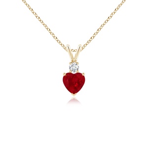 14K Pure Gold Heart-Cut <b>Ruby</b> Rabbit Ear Bale Pendant With Diamond 2026 New Arrival Valentine Day Gift Gemstone Pendant <b>Necklace</b> - Product Image 1