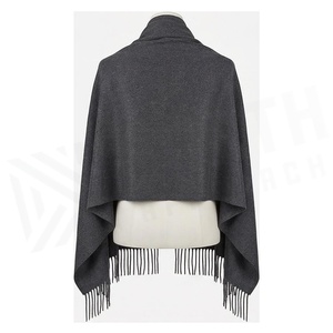 NORTH APPROACH Unisex Solid Color Long <b>Silk</b> <b>Scarf</b> With Fringe Winter Warm Multi-Functional Shawl Simple Style Adult Wear - Product Image 2