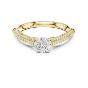 แหวนเพชรทรงกลมทองคำ 14K โรสโกลด์สำหรับผู้หญิง |   ของขวัญวันครบรอบ |   เพชรที่เพิ่งเพาะเลี้ยง - Product Image 3