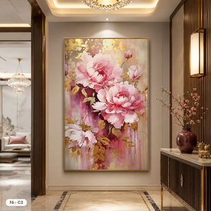 Peinture sur toile originale vietnamienne de la marque HALO, modèle F6-C2, art floral moderne de premier choix - Product Image 4