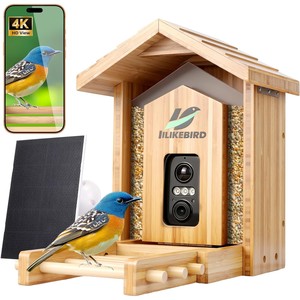 Bamboo Smart Bird Feeder with <b>Camera</b> & Solar Panel - Wholesale - Product Image 2