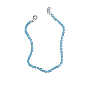 Bracelet tennis pour femme en argent sterling 925 plaqué or, style bohème, fait main, avec pierre précieuse turquoise naturelle, forme de cadenas tendance - Product Image 1