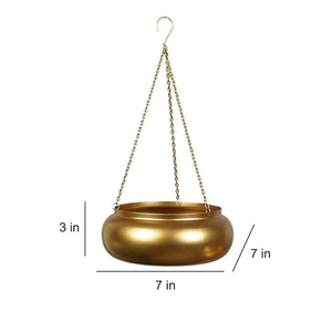 Powder Coated Durable Metal Hanging <b>Basket</b> Flower Pot with Chain for Balcony and Living Room Home Garden Decor - Product Image 4