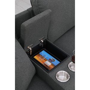 Divano soggiorno Eric 9 pezzi imbottito componibile con pouf - Product Image 2